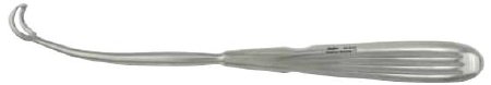 Miltex Miltex Adenoid Curette 8-15/16 Inch Length Single-ended Hollow Handle with Grooves Size 2, 15 mm Tip Reverse Curved Loop Tip - 20-812