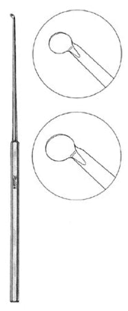 Miltex - Knife Curette Rosen 6 Inch Length Octagonal Handle 2.5 mm Tip Angled Up 45° Round Blade - 19-506
