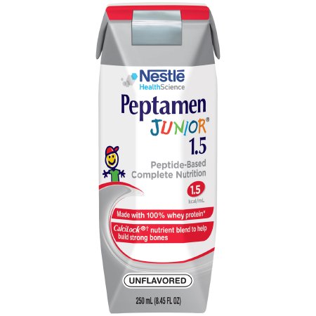 Nestle Healthcare Nutrition Peptamen Junior 1.5 Pediatric Tube Feeding Formula 8.45 oz. Carton Ready to Use Unflavored Ages 1-13 Years - 798716173636