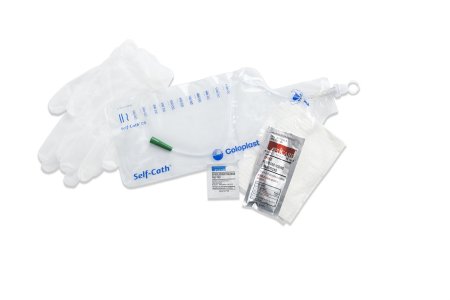 Self-Cath - Intermittent Closed System Catheter Coude Olive Tip 14 Fr. Without Balloon Lubricated PVC - 2814