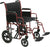 Drive Medical Drive Transport Wheelchair Steel Frame with Red Finish 450 lbs. Weight Capacity Desk Length / Padded / Removable Arm Black - BTR22-R