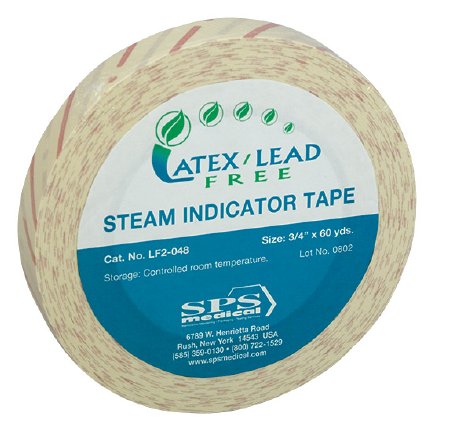 SPS Medical Supply Steam Indicator Tape 3/4 Inch X 60 Yard Steam - ST-048