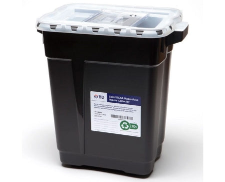 Becton Dickinson Sharps Container 11-3/4 H X 17-3/4 W X 18-3/4 L Inch 9 Gallon Black Sliding Lid - 305069