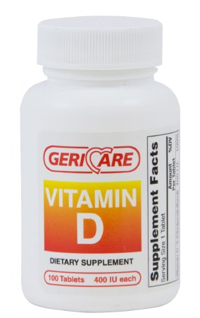 McKesson Geri-Care Vitamin Supplement Vitamin D 400 IU Strength Tablet 100 per Bottle - 60-874-01