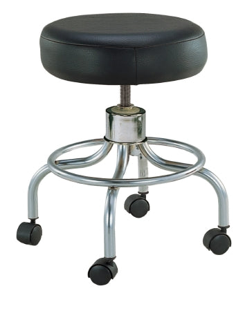 Drive Medical - Exam Stool Backless Spin Lift Screw Adjustment 4 Hooded Casters Black - 13034