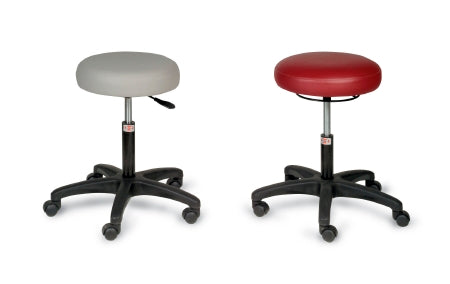 Economy - Exam Stool Backless Pneumatic Height Adjustment / Hand Operated 5 Casters Deep Wine - 2153-V22