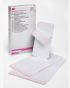 3M Medipore Dressing Retention Tape Pre-Cut Pad Cloth 3-7/8 X 4-5/8 Inch White NonSterile - 2954