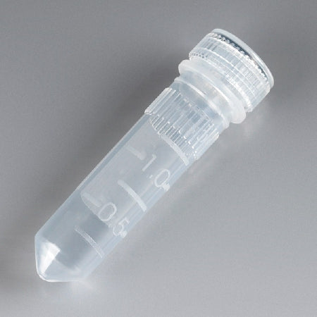 Globe Scientific Microcentrifuge Tube Conical Bottom Plain 2 mL Without Color Coding Screw Cap Polypropylene Tube - 111730