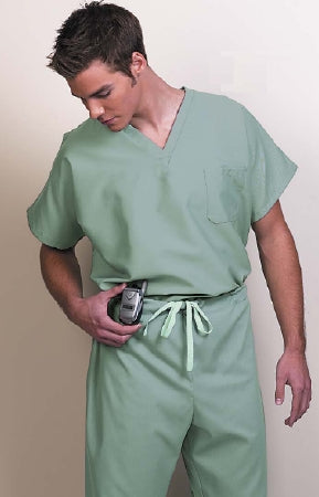 Fashion Seal Uniforms - Scrub Shirt X-Small Black 1 Pocket Extra Long Cap Sleeve Unisex - 78729-XS