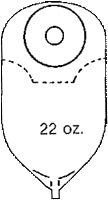 Nu-Hope Laboratories Urinary Pouch 11 Inch Length 3/4 to 1-1/2 Inch Stoma Oval A, Convex - 8634-FV-C