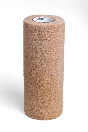 3M Coban Cohesive Bandage 6 Inch X 5 Yard Standard Compression Self-adherent Closure Tan NonSterile - 1586