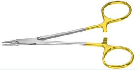 Integra Lifesciences - Neuro Needle Holder 5 Inch Length Straight Smooth Jaw Finger Ring Handle - PM-3710