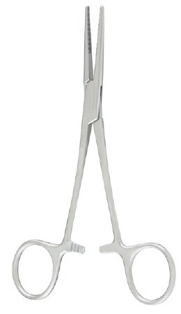 Miltex - Hemostatic Forceps Kelly 5-1/2 Inch Length Floor Grade Stainless Steel Sterile Ratchet Lock Finger Ring Handle Straight Serrated Tips - ST7-36