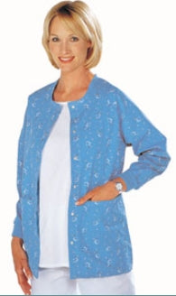 Hospitex / Encompass Group A-1 Warm-Up Jacket Ceil Blue X-Large Long Sleeves Hip Length - 46589-119