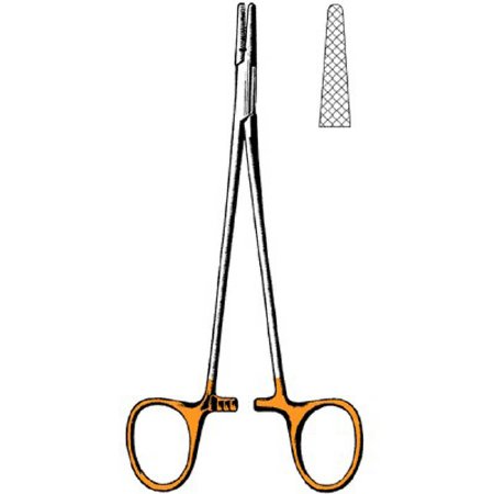 Sklar Surgi-OR Needle Holder 6 Inch Straight Serrated Jaw Finger Ring Handle - 95-137