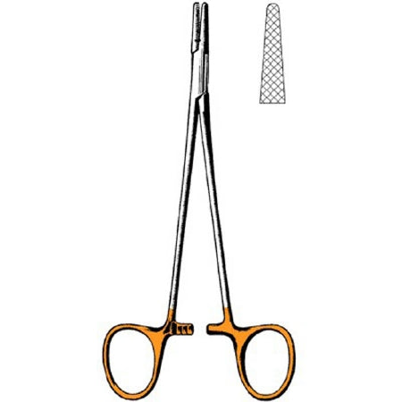 Surgi-OR - Needle Holder 6 Inch Length Straight Serrated Jaw Finger Ring Handle - 95-137