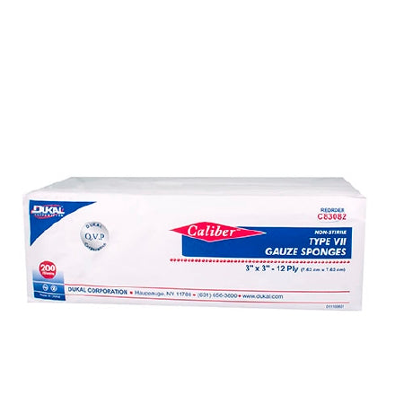 Caliber - USP Type VII Gauze Sponge Cotton 12-Ply 3 X 3 Inch Square NonSterile - C83082