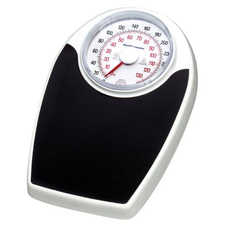 Health O Meter - Floor Scale Dial Display 330 lbs. / 150 kg Capacity Black / White Analog - 142KLS