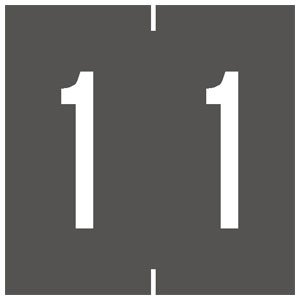 Tabbies - Pre-Printed Label Chart Tab Gray 1 | 1 White Numeric 1-7/8 Inch - 94901