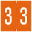 Tabbies - Pre-Printed Label Chart Tab Orange 3 | 3 White Numeric 1-7/8 Inch - 94903
