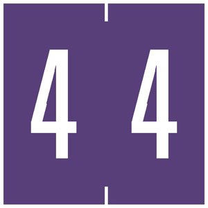 Tabbies - Pre-Printed Label Chart Tab Purple 4 | 4 White Numeric 1-7/8 Inch - 94904