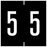 Tabbies - Pre-Printed Label Chart Tab Black 5 | 5 White Numeric 1-7/8 Inch - 94905