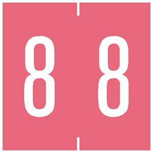 Tabbies - Pre-Printed Label Chart Tab Pink 8 | 8 White Numeric 1-7/8 Inch - 94908