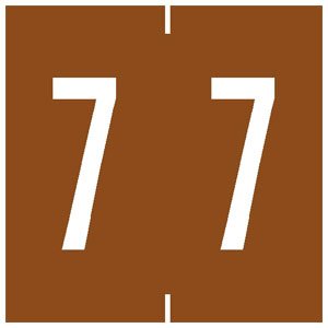 Tabbies - Pre-Printed Label Chart Tab Brown 7 | 7 White Numeric 1-7/8 Inch - 94907