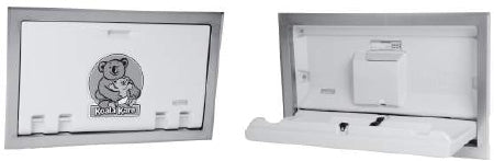 Koala Koala Bear Kare Baby Changing Station Horizontal Mount Rectangular Gray Polyethylene / Stainless Steel Flange - KB100-01ST