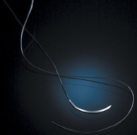 Silkam - Suture with Needle Nonabsorbable Coated Black Suture Braided Silk Size 5 - 0 75 cm Suture 1-Needle 18 mm Length 3/8 Circle Taper Point Needle - C0761192