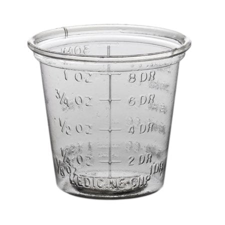 Solo - Graduated Medicine Cup 1 oz. Clear Plastic Disposable - P101M