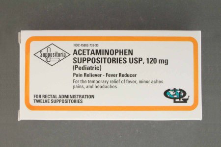 Perrigo Company Pain Relief 120 mg Strength Acetaminophen Rectal Suppository 12 per Box - 45802073230