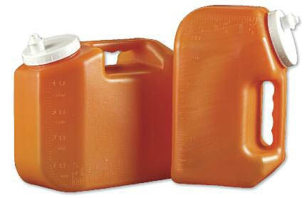 Fisher Scientific Urisafe 24 Hour Urine Specimen Collection Container 4-1/2 X 7-15/16 X 9-5/8 Inch Polyethylene Screw Cap 4,000 mL (135 oz.) NonSterile - 118884