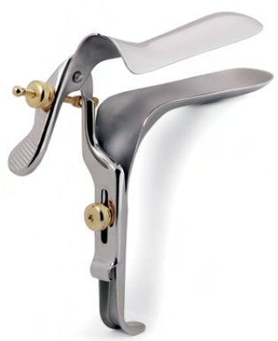 Cooper Surgical Wallach Vaginal Speculum Moore-Graves NonSterile Surgical Grade German Stainless Steel Short Double Blade Duckbill Reusable Without Light Source Capability - 903005