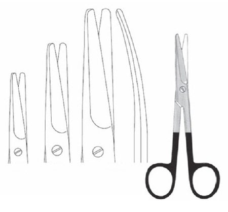 Miltex Padgett SuperCut Dissecting Scissors Mayo 6-3/4 Inch Length OR Grade Stainless Steel (German) NonSterile Finger Ring Handle Curved Blade Blunt/Blunt - PM-6806