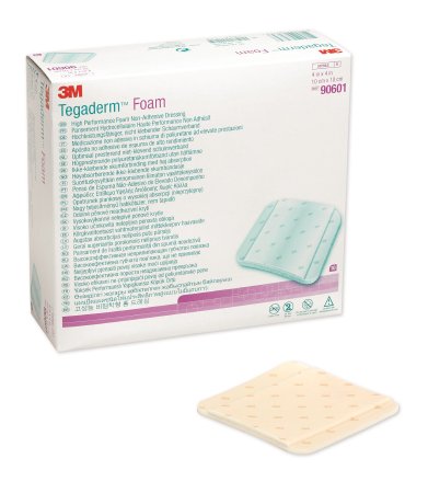 3M Tegaderm High Performance Foam Dressing 4 X 4 Inch Square Non-Adhesive without Border Sterile - 90601