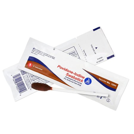 Dynarex - Impregnated Swabstick 10% Strength Povidone Iodine Individual Packet NonSterile - 1201