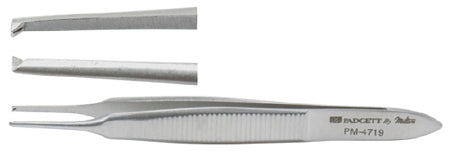Miltex Padgett Tissue Forceps Olmstead 2-3/4 Inch Surgical Grade Stainless Steel NonSterile NonLocking Thumb Handle Straight Delicate 1 X 2 Teeth - PM-4719