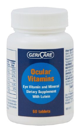 McKesson Geri-Care Eye Vitamin Supplement Vitmain A / Ascorbic Acid / Vitamin E 14320 IU - 226 mg - 200 IU Strength Tablet 60 per Bottle - 631-06-GCP