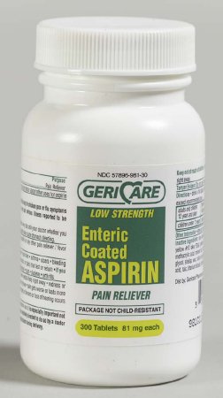 McKesson Geri-Care Pain Relief 81 mg Strength Aspirin Tablet 300 per Bottle - 981-30-GCP