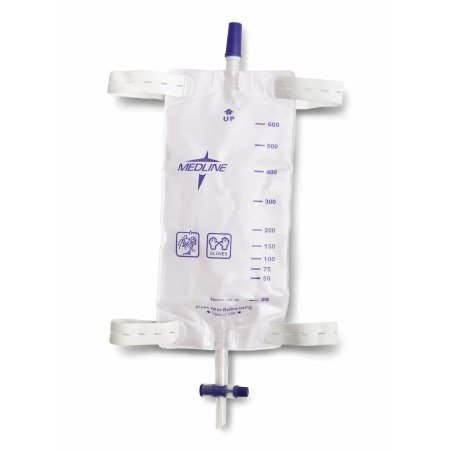 Medline - Urinary Leg Bag Anti-Reflux Valve Sterile Fluid Path 600 mL Vinyl - DYND12584