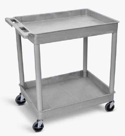 Luxor - Utility Cart Polyethylene Plastic 32 X 24 X 37.5 Inch Gray 2-3/4 Inch Deep - TC11-G