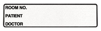 Carstens Wide-Trak Pre-Printed Label Communication Fill In Room No. / Patient / Doctor White 1-1/8 X 5-3/8 Inch - 1655-01