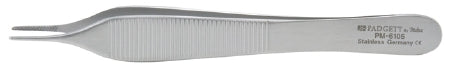Padgett - Dressing Forceps Adson 4-3/4 Inch Length Surgical Grade Stainless Steel NonSterile NonLocking Thumb Handle Straight Delicate Cross Serrated Tips - PM-6105
