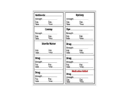 Shamrock - Drug Label Anesthesia Label Antibiotic _____ / Strength _____ / Exp. Date _____ Exp. Time _____ / Conray / Strength _____ / Exp. Date _____ Exp. Time _____ … White 3/4 x 1-1/2 Inch - SOR-2