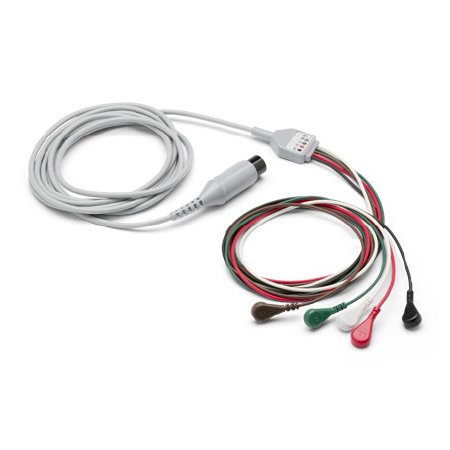 Welch-Allyn ECG Cable 12 Foot, 5 Attached Snap Leads, AAMI For Propaq CS Monitor - 008-0313-00