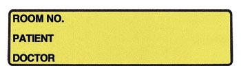 Carstens Wide-Trak Pre-Printed Label Communication Fill In Room No. / Patient / Doctor Yellow 1-1/8 X 5-3/8 Inch - 1655-03