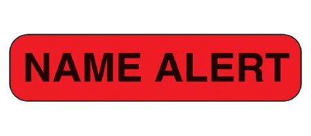 Health Care Logistics Barkley Pre-Printed Label Advisory Label Name Alert Fluorescent Red 3/8 X 1-5/8 Inch - 2303