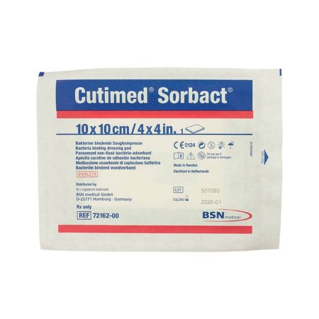 Cutimed Sorbact - Antimicrobial Dressing 4 X 4 Inch 40 Count Pad Sterile - 7216210