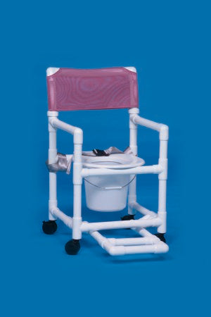 Standard - Commode / Shower Chair Fixed Arm PVC Frame Mesh Back 17-1/4 Inch Seat Width - VL SC17 P FRSB BLUE